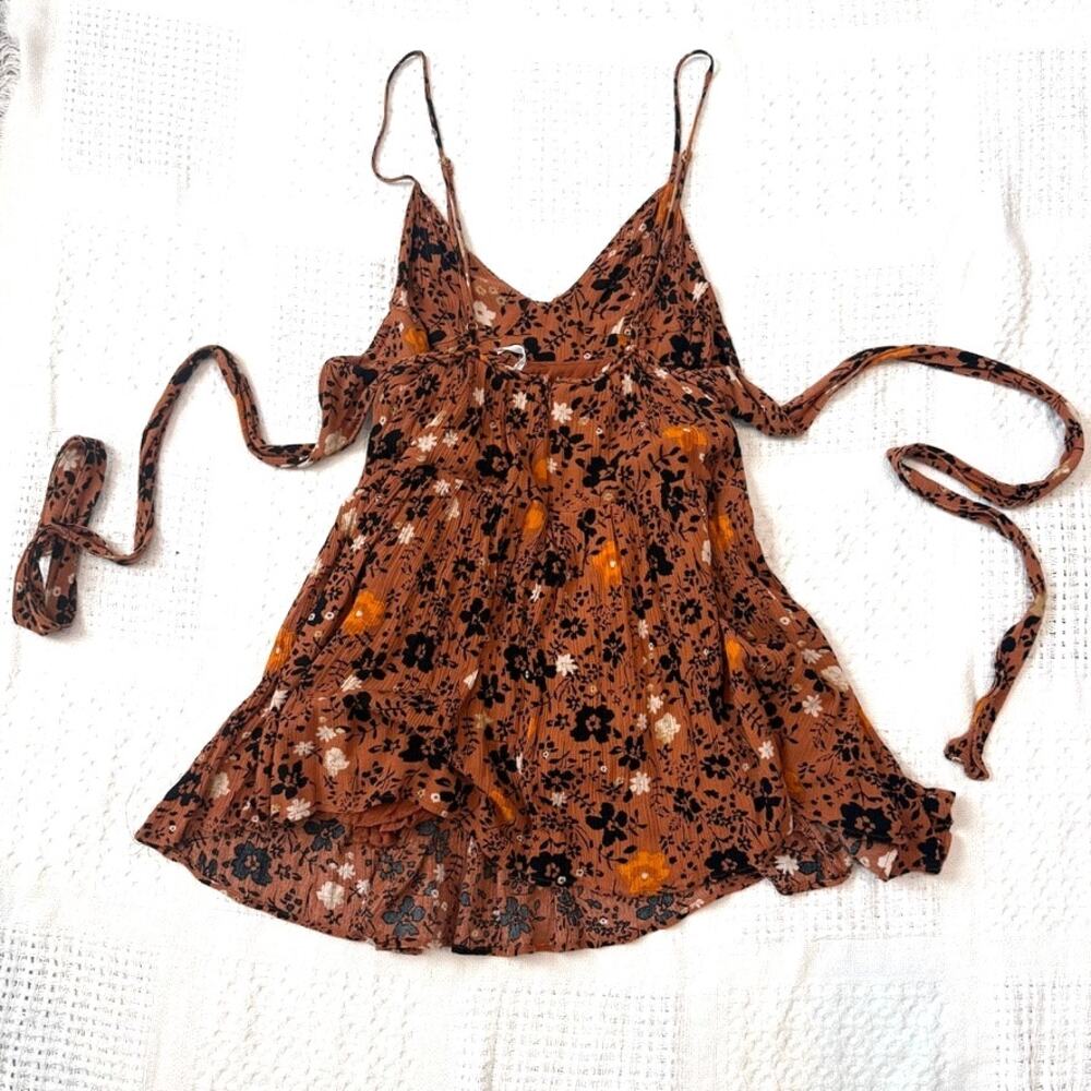 Free People Revolve Kaley 6 tie back textured mini sun dress D3 3516 - Picture 7 of 9